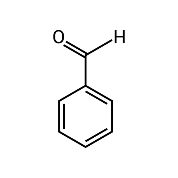 Chemická Struktura Benzaldehydu C7H6O — Stockový vektor