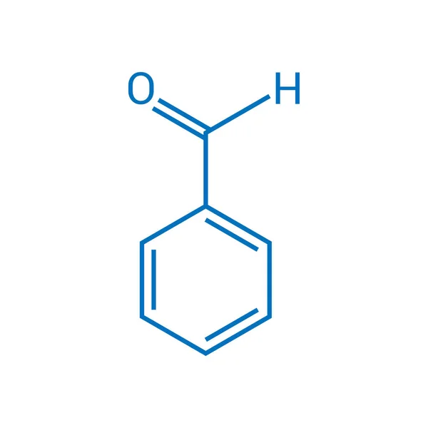 Struttura Chimica Della Benzaldeide C7H6O — Vettoriale Stock