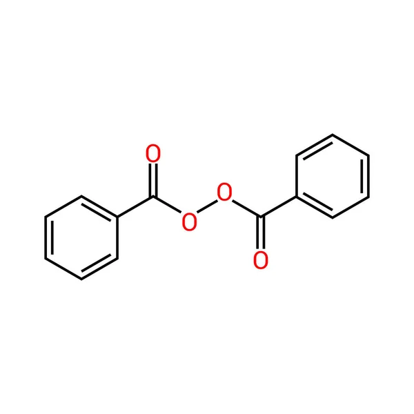 Estructura Química Del Peróxido Benzoilo C14H10O4 — Vector de stock