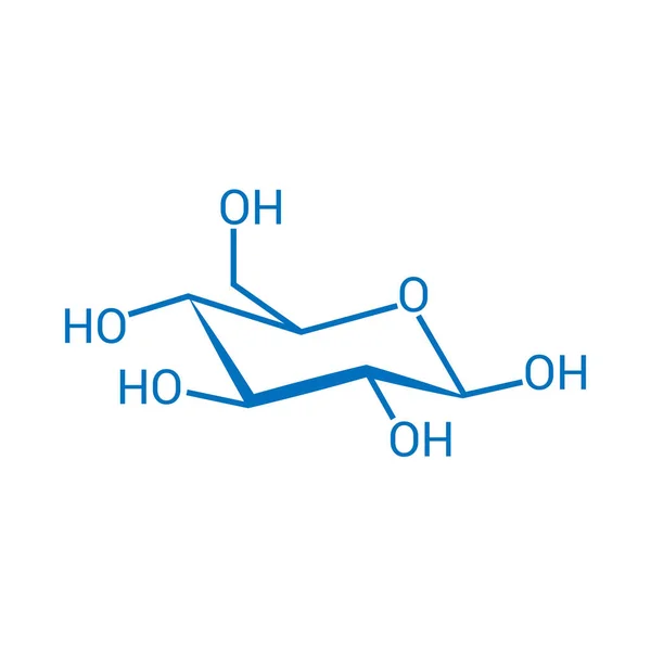 Kemisk Struktur Glukose C6H12O6 – Stock-vektor