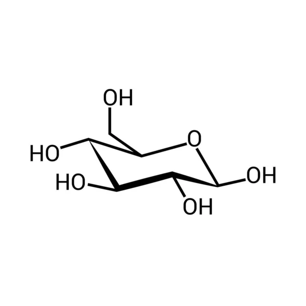 葡萄糖 C6H12O6 的化学结构 — 图库矢量图片