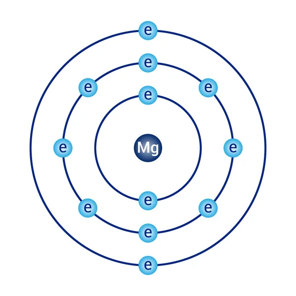 Bohr Modelldiagramm Von Magnesium Der Atomphysik — Stockvektor