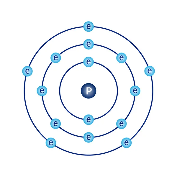 Bohr Modell Diagram Över Fosfor Atomfysik — Stock vektor