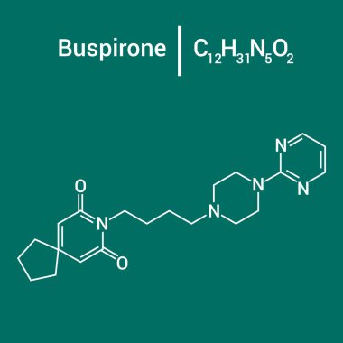 Buspirone 'un kimyasal yapısı (C21H31N5O2)