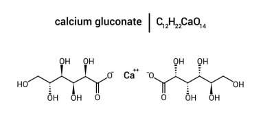 Kalsiyum glukonatın kimyasal yapısı (C12H22CaO14)