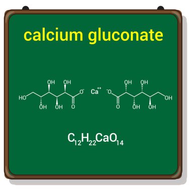 Kalsiyum glukonatın kimyasal yapısı (C12H22CaO14)