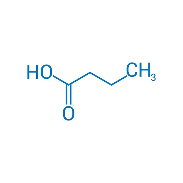 Bürik Asidin Kimyasal Yapısı C3H7Cooh — Stok Vektör