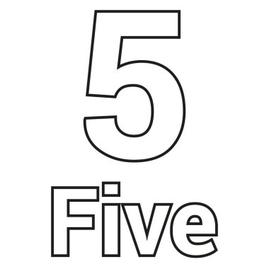 Anaokulu öğrencileri için beş numarayı boyamak