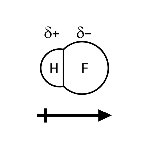 Covalente Binding Van Waterstoffluoride — Stockvector