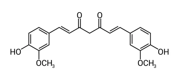 姜黄素 C21H20O6 的化学结构 — 图库矢量图片