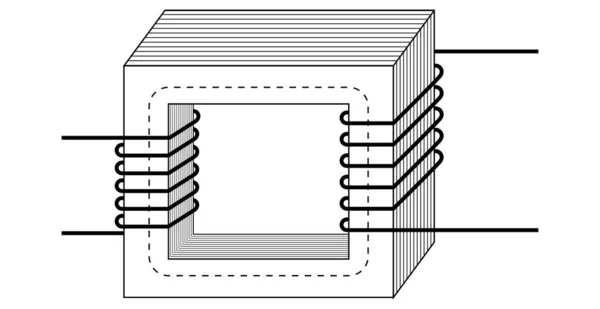 Stroomtransformatordiagram Natuurkunde — Stockvector