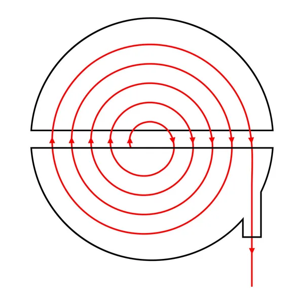 Схематическая Диаграмма Циклотрона — стоковый вектор