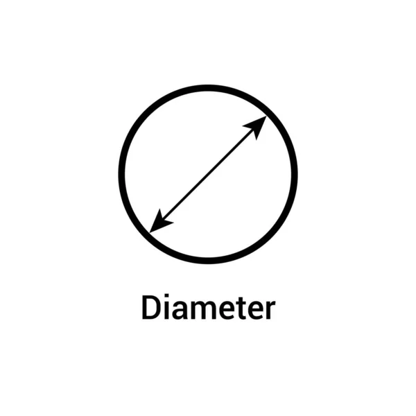 Иллюстрация Вектора Диаметра Математике — стоковый вектор