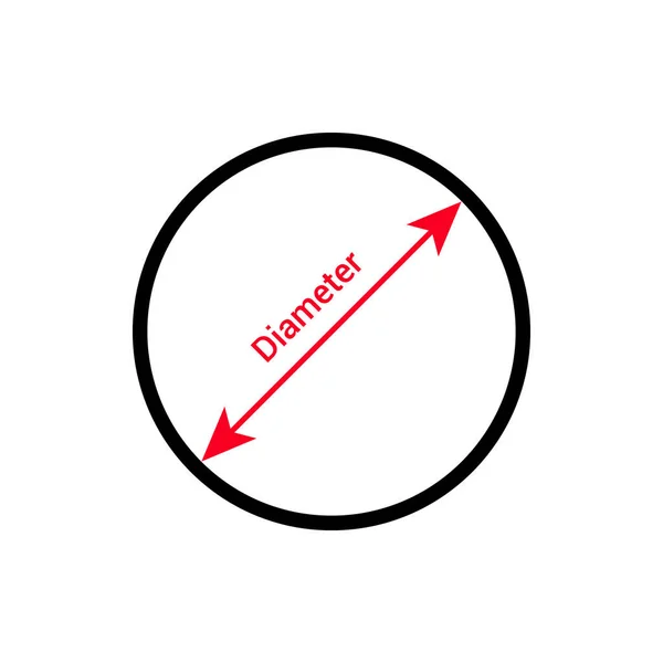 Ikona Wektora Średnicy Ilustracji Matematyce — Wektor stockowy