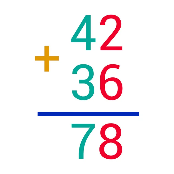 Suma Dos Dígitos Matemáticas — Archivo Imágenes Vectoriales
