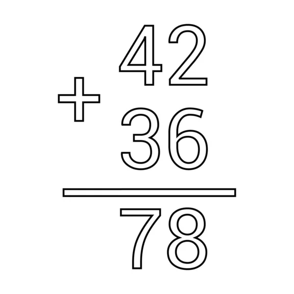 Adição Dois Dígitos Matemática — Vetor de Stock