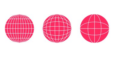 Üç Yerküre Küre Çizgisi vektör çizimi