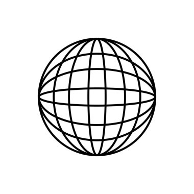 Dünya küre çizgisi ikon vektör illüstrasyonu