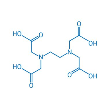 Ethylenediaminetraasetik asidin (EDTA) kimyasal yapısı (C10H16N2O8)