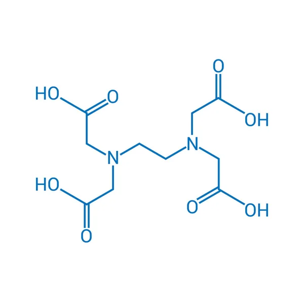 Chemical Structure Ethylenediaminetetraacetic Acid Edta C10H16N2O8 — Stock Vector