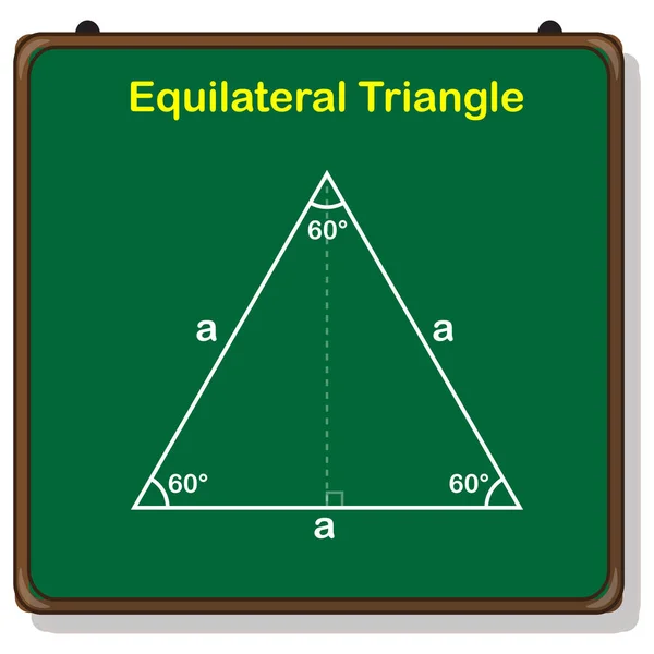 Gelijkzijdige Driehoekvorm Meetkunde — Stockvector