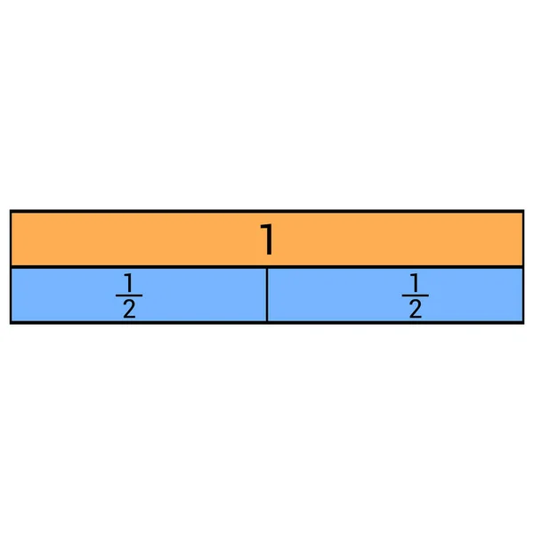 Equivalent Fractions Chart Mathematics — Stock Vector