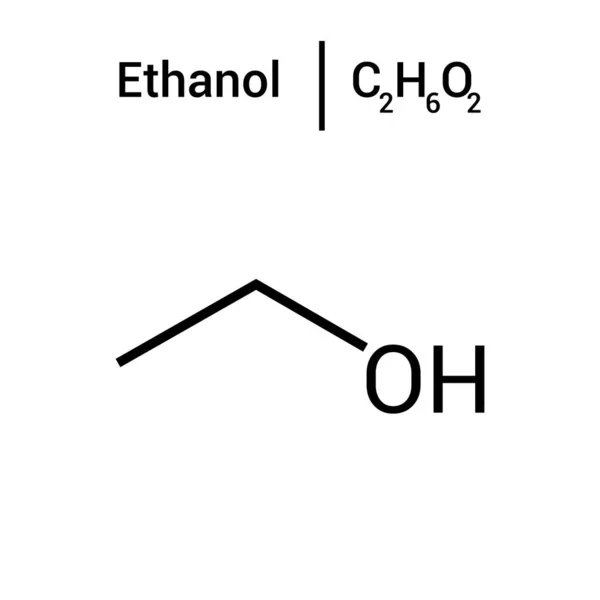 Химическая Структура Этанола C2H6O — стоковый вектор