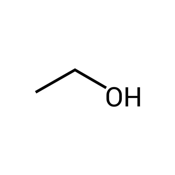 Chemische Structuur Van Ethanol C2H6O — Stockvector
