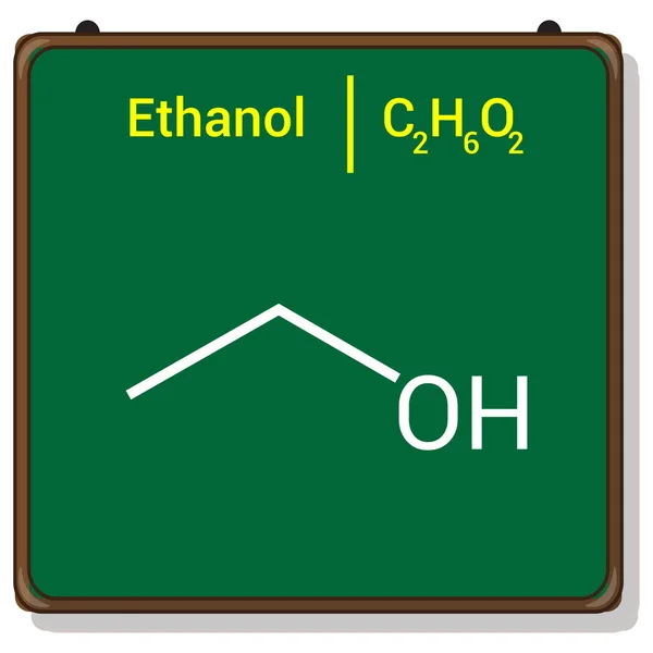 Chemische Struktur Von Ethanol C2H6O — Stockvektor