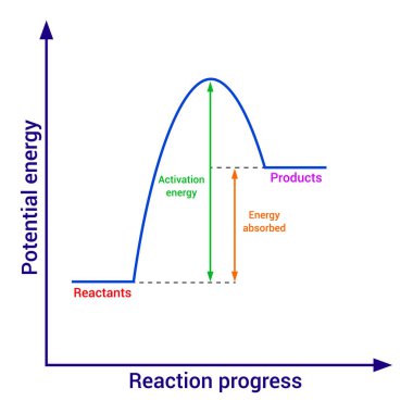 endothermic reaction graph in chemistry clipart