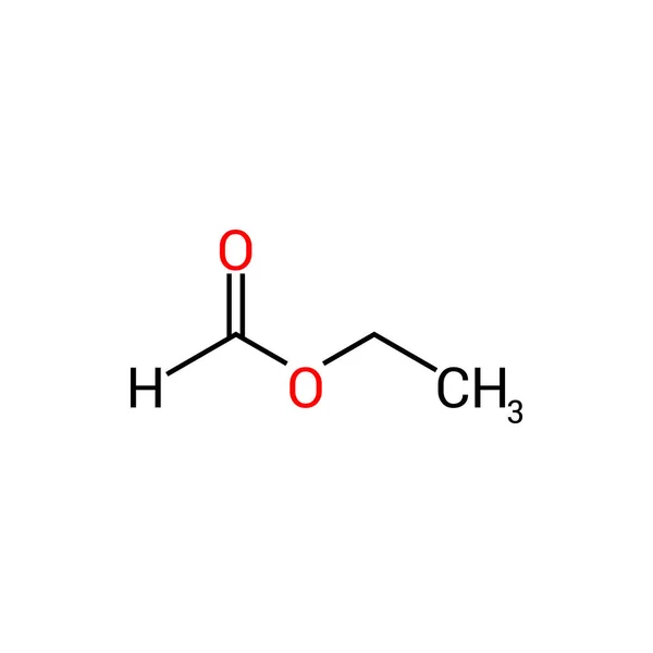 Struktura Chemiczna Mrówczanu Etylu C3H6O2 — Wektor stockowy