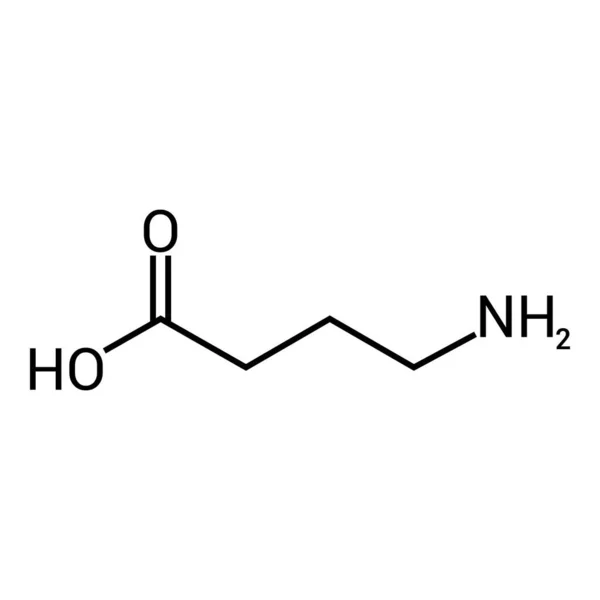 Estrutura Química Ácido Gama Aminobutírico Gaba C4H9No2 — Vetor de Stock