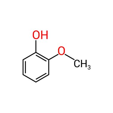 Guaiacol 'un kimyasal yapısı (C7H8O2)