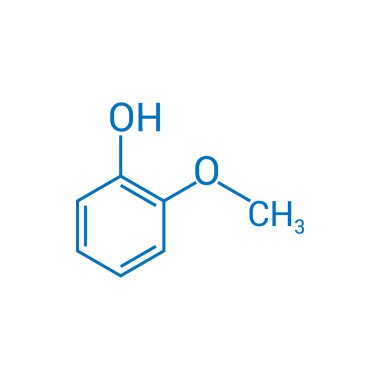 Guaiacol 'un kimyasal yapısı (C7H8O2)