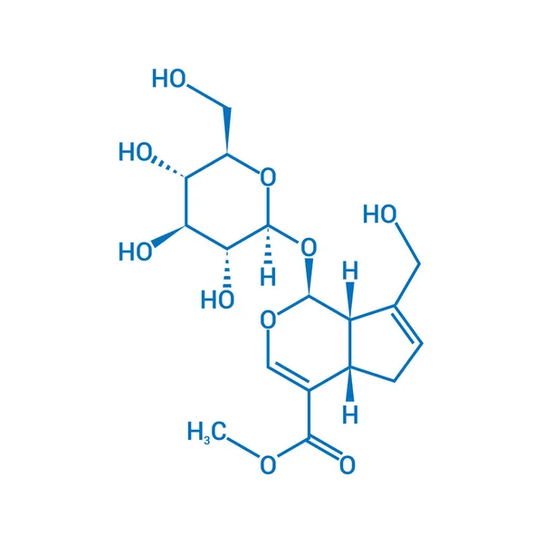 Geniposide C17H24O10 的化学结构 — 图库矢量图片