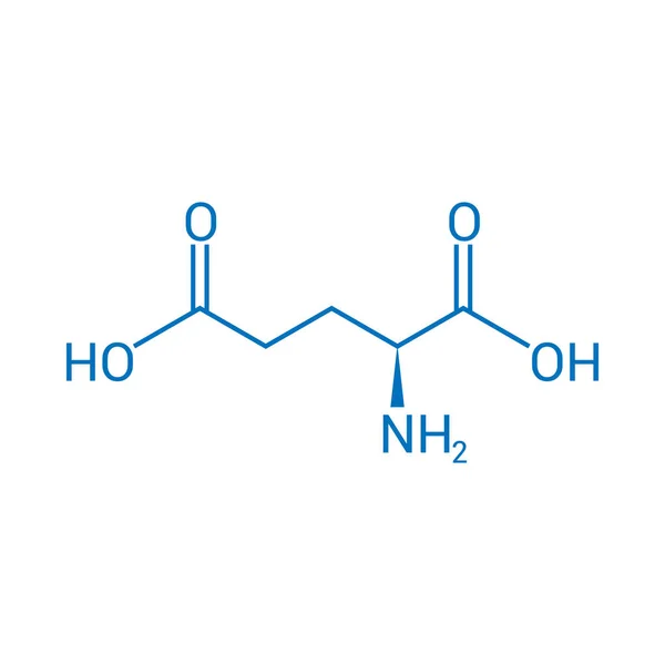 Estrutura Química Ácido Glutâmico C5H9No4 —  Vetores de Stock