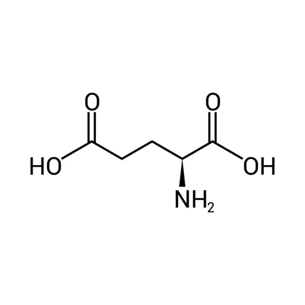 Estructura Química Del Ácido Glutámico C5H9No4 — Vector de stock