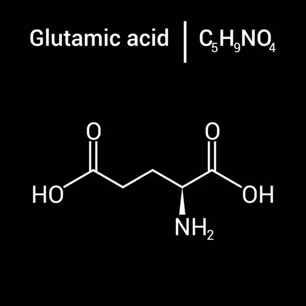 Glutamik Asidin Kimyasal Yapısı C5H9No4 — Stok Vektör