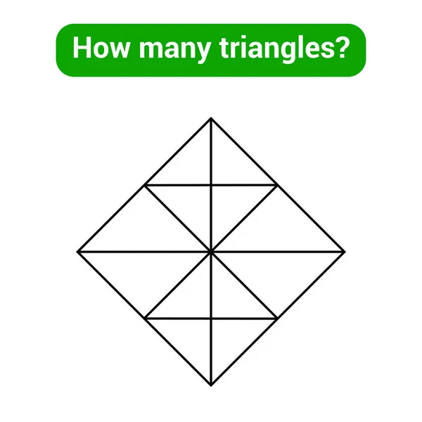 Jogo Matemática Educacional Quantos Triângulos Puzzle Matemático —  Vetores de Stock