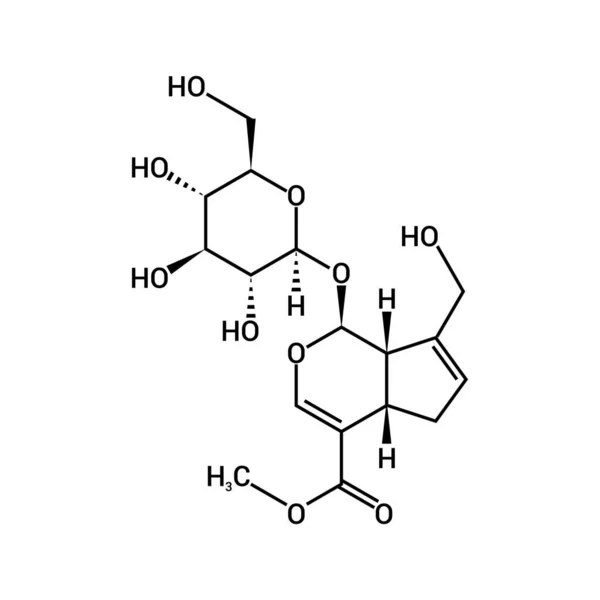 Struktur Kimia Geniposide C17H24O10 Stok Ilustrasi 