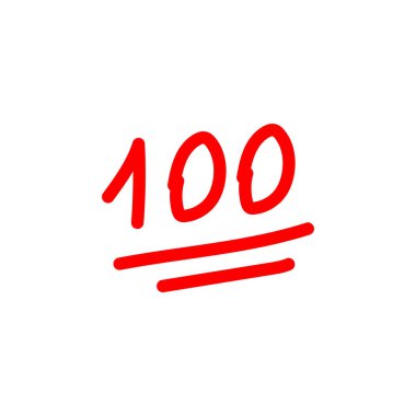kırmızı yüz puan emoji ikon vektör çizimi