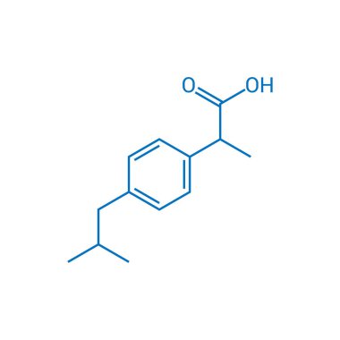 ibuprofen 'in kimyasal yapısı (C13H18O2)