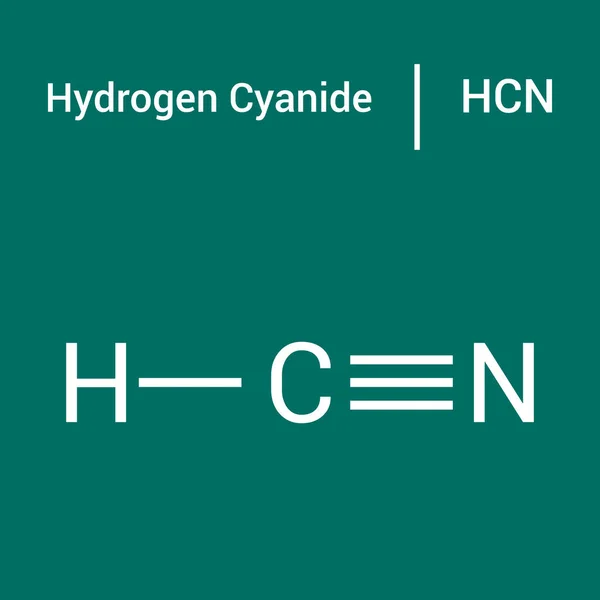 氰化氢 Hcn 的化学结构 — 图库矢量图片