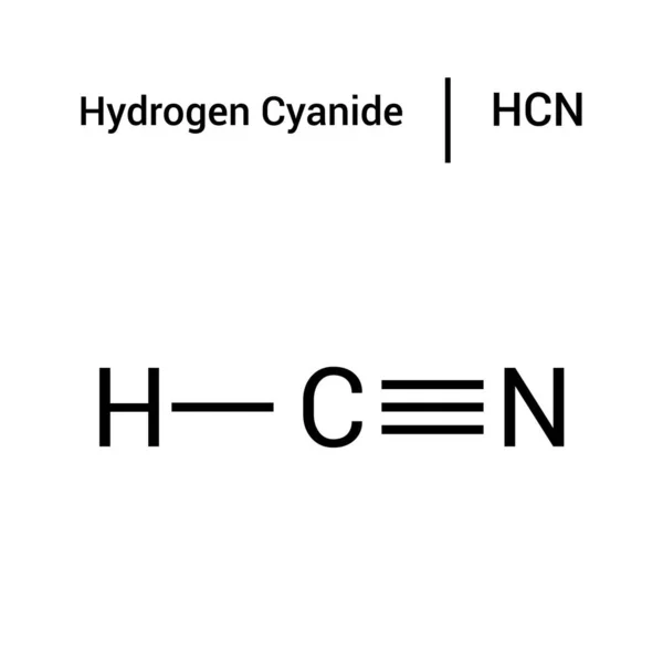 Estructura Química Del Cianuro Hidrógeno Hcn — Vector de stock