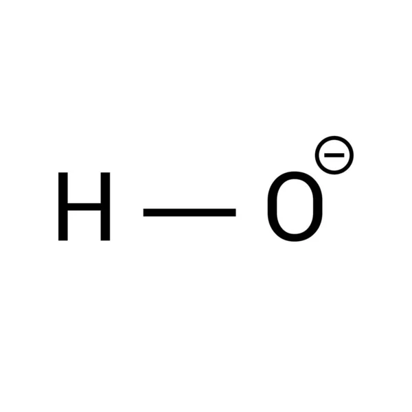 Estrutura Química Ânion Hidróxido — Vetor de Stock