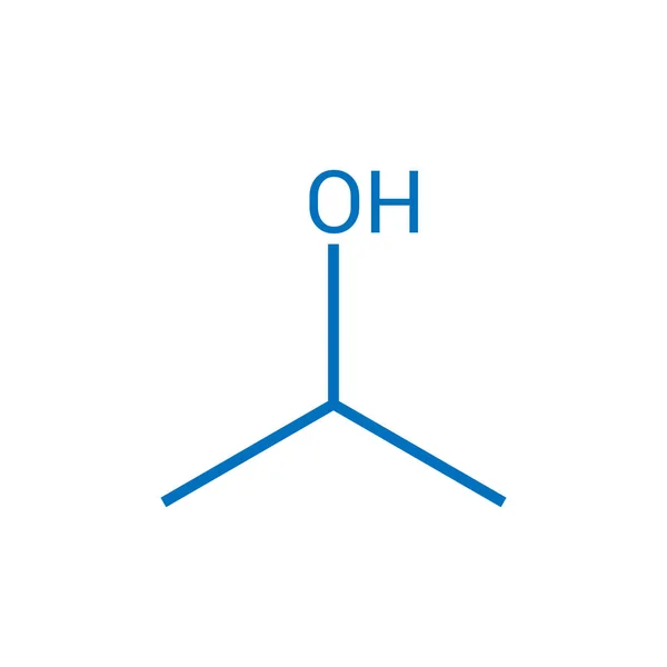 Estructura Química Del Alcohol Isopropílico C3H8O — Vector de stock