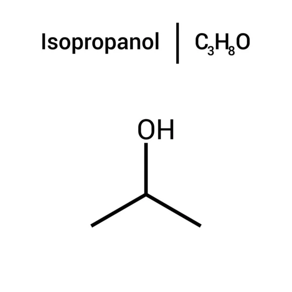 イソプロピルアルコールの化学構造 C3H8O — ストックベクタ