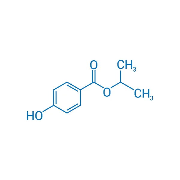 Chemical Structure Isopropylparaben C10H12O3 — Stock Vector