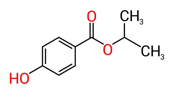 Chemical Structure Isopropylparaben C10H12O3 — Stock Vector