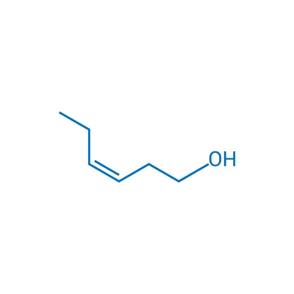Estrutura Química Álcool Foliar C6H12O —  Vetores de Stock